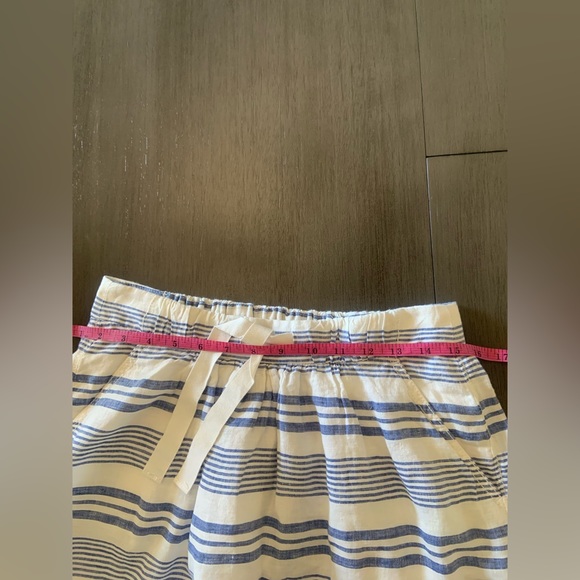J.Crew Blue And White Stripped Linen Skirt Nautical look size O - Picture 6 of 11